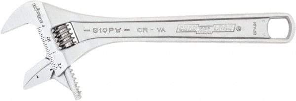 Channellock - 1-9/16" Jaw Capacity, 10" Standard Adjustable Wrench - Chrome Vanadium Steel, Chrome Finish, 10-1/4" OAL - Best Tool & Supply