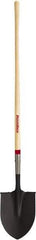 Razor-Back - 11-1/2" High x 9" Wide Round Steel Shovel - 48" Long Wood Straight Handle, Rolled - Best Tool & Supply