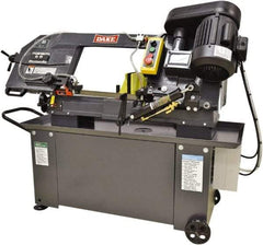 Dake - 9 x 12" Max Capacity, Manual Step Pulley Horizontal Bandsaw - 98 to 328 SFPM Blade Speed, 110 Volts, 45°, 1 hp, 1 Phase - Best Tool & Supply