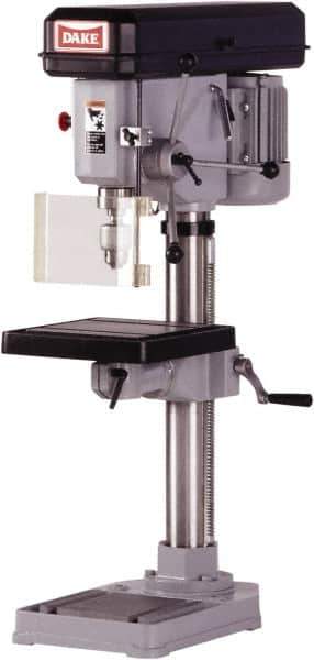 Dake - 14-1/8" Swing, Step Pulley Drill Press - 9 Speed, 1/2 hp, Single Phase - Best Tool & Supply