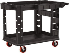 Suncast - 500 Lb Capacity, 26-1/2" Wide x 47-1/16" Long x 34-13/16" High Standard Utility Cart - 2 Shelf, Structural Foam, 4 Swivel Casters - Best Tool & Supply