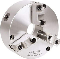 Samchully - 3 Jaw, 460mm Diam, Self Centering Manual Lathe Chuck - Front Mount, Adjustable, 190mm Through Hole Diam, Forged Steel - Best Tool & Supply