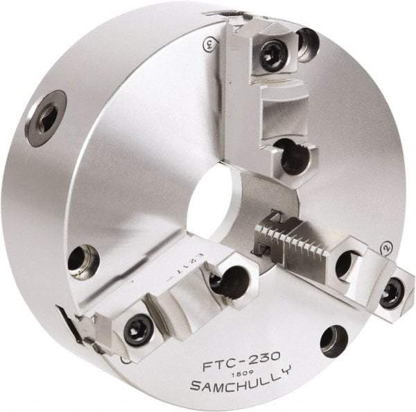 Samchully - 3 Jaw, 810mm Diam, Self Centering Manual Lathe Chuck - Front Mount, Adjustable, 375mm Through Hole Diam, Forged Steel - Best Tool & Supply