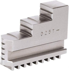 Samchully - 4" Max Chuck Diam Compatibility, Steel Square Serrated Hard Lathe Top Jaws - 2 Steps, 14mm Wide x 42mm Long x 28mm High - Best Tool & Supply