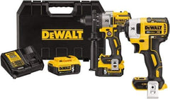 DeWALT - 20 Volt 1/2" Chuck Pistol Grip Handle Cordless Drill - 0-2000 RPM, Keyless Chuck, Reversible, 2 Lithium-Ion Batteries Included - Best Tool & Supply