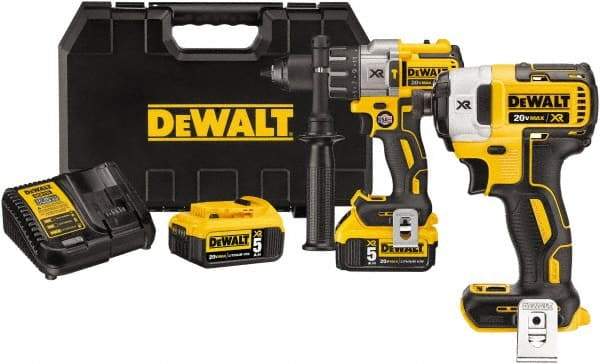 DeWALT - 20 Volt 1/2" Keyless Chuck Cordless Hammer Drill - 0 to 38,250 BPM, 0 to 2,000 RPM, Reversible - Best Tool & Supply