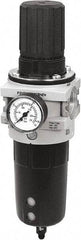 Parker - 3/4" NPT Port Heavy-Duty 1 Piece Filter/Regulator FRL Unit - Polypropylene Bowl, 335 SCFM, 254 Max psi, 13-1/2" High, Manual Drain - Best Tool & Supply