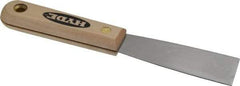 Hyde Tools - 1-1/4" Wide Steel Putty Knife - Stiff, Hardwood Handle, 7-3/4" OAL - Best Tool & Supply