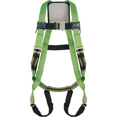 Miller - 400 Lb Capacity, Size Universal, Full Body Construction Safety Harness - Polyester Webbing, Quick Connect Leg Strap, Quick Connect Chest Strap, Green/Black - Best Tool & Supply