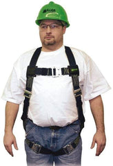 Miller - 400 Lb Capacity, Size Universal, Full Body Welders Safety Harness - Kevlar, Quick Connect Leg Strap, Quick Connect Chest Strap, Black - Best Tool & Supply