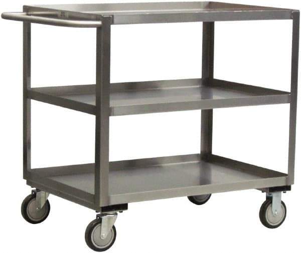 Jamco - 1,200 Lb Capacity, 48" Wide x 30" Long x 39" High Shelf Cart - 3 Shelf, Stainless Steel - Best Tool & Supply