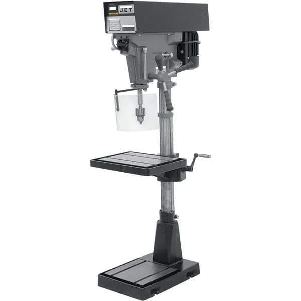 Jet - 15" Swing, Variable Speed Pulley Drill Press - Variable Speed, 1 hp, Single Phase - Best Tool & Supply