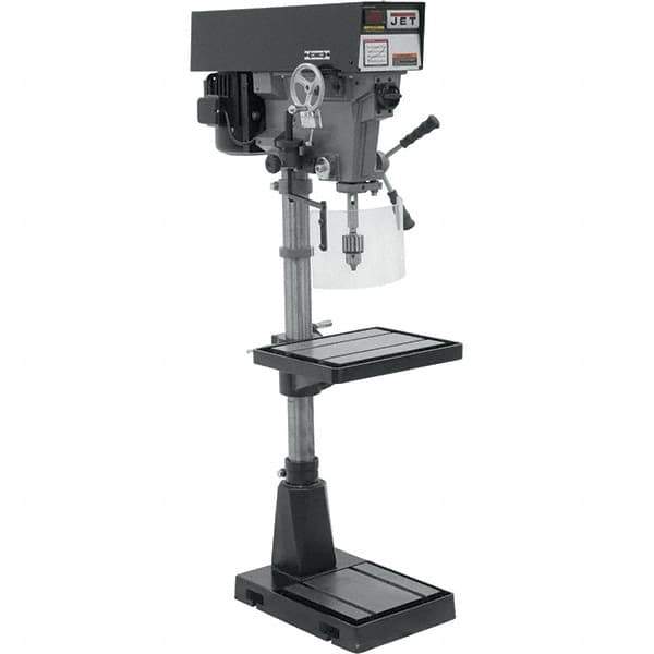 Jet - 15" Swing, Variable Speed Pulley Drill Press - Variable Speed, 1 hp, Three Phase - Best Tool & Supply