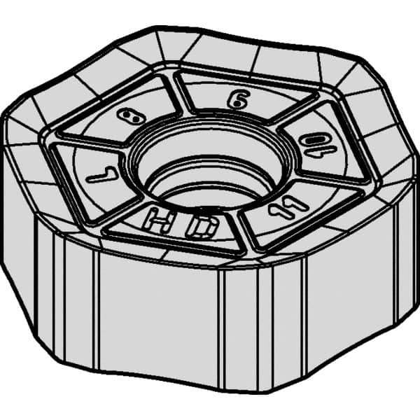 Kennametal - HNPJ53511 HD Grade KCPM40 Carbide Milling Insert - TiAlN/AlCrN Finish, 0.2142" Thick, 5/8" Inscribed Circle, 4.34mm Corner Radius - Best Tool & Supply