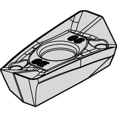 Kennametal - EP1412 Grade KCPK30 Carbide Milling Insert - TiN/TiCN/Al2O3 Finish, 0.1751" Thick, 3/64" Corner Radius - Best Tool & Supply