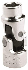 Proto - 1/4" Drive, Standard Hand Socket - 6 Points, 1-13/32" OAL, Alloy Steel, Chrome Finish - Best Tool & Supply