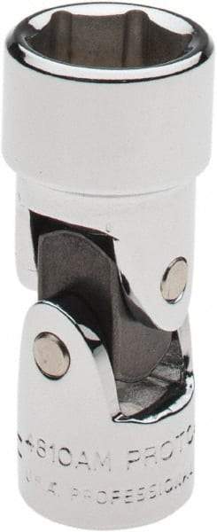 Proto - 1/4" Drive, Standard Hand Socket - 6 Points, 1-13/32" OAL, Alloy Steel, Chrome Finish - Best Tool & Supply