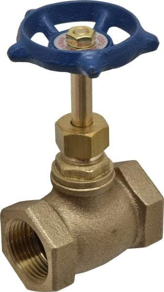 Legend Valve - 3/4" Pipe, FNPT Ends, Brass Rising Stem Globe Valve - Bronze Disc, Bolted Bonnet, 200 psi WOG, 125 psi WSP, Class 125 - Best Tool & Supply