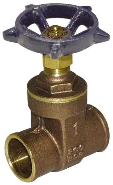 Legend Valve - 3/4" Pipe, Class 200, Sweat Brass Solid Wedge Gate Valve - 200 WOG, 1 WSP, Bolted Bonnet, For Use with Potable Water Applications - Best Tool & Supply