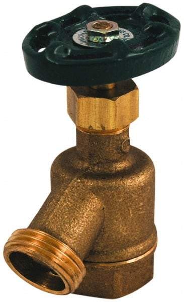 Legend Valve - 3/4" Pipe, 125 psi WOG Rating, Brass Bent Nose Garden Valve - Oval Handle, FNPT x MGHT End Connections, Use with Potable Water Applications - Best Tool & Supply