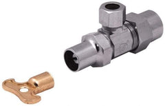 Legend Valve - NPT 1/2 Inlet, 110 Max psi, Chrome Finish, Rubber Water Supply Stop Valve - 3/8 Compression Outlet, Angle, Silver Handle, For Use with Potable Water Applications - Best Tool & Supply