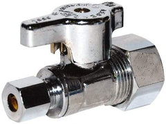 Legend Valve - NPT 1/2 Inlet, 125 Max psi, Chrome Finish, Carbon Steel Water Supply Stop Valve - 1/2 Compression Outlet, Angle, Silver Handle, For Use with Potable Water Applications - Best Tool & Supply