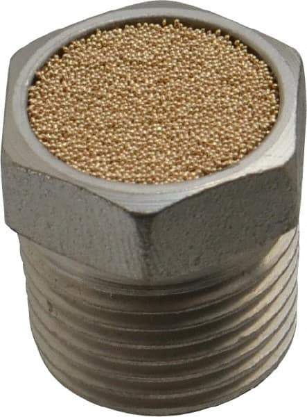 PRO-SOURCE - 3/8 Male NPT, 11/16" Hex, 3/4" OAL, Breather Vent - 150 Max psi, Bronze - Best Tool & Supply