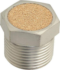 PRO-SOURCE - 3/4 Male NPT, 1-1/16" Hex, 1" OAL, Breather Vent - 150 Max psi, Bronze - Best Tool & Supply