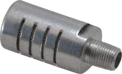 PRO-SOURCE - 1/8 Male NPT, 5/8" Hex, 1-7/8" OAL, Muffler - 300 Max psi, 20 CFM, Aluminum - Best Tool & Supply