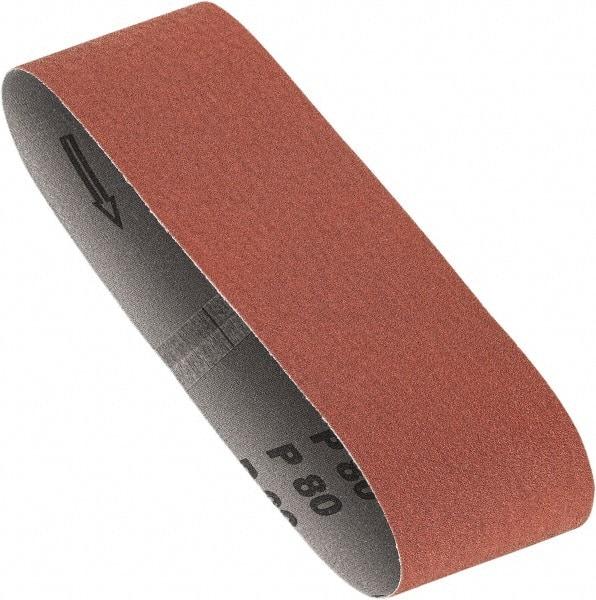 Porter-Cable - 3" Wide x 21" OAL, 80 Grit, Zirconia Alumina Abrasive Belt - Zirconia Alumina, Medium, Coated, X Weighted Cloth Backing, Dry - Best Tool & Supply