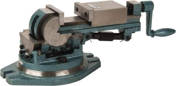 Gibraltar - 3" Jaw Width, 3-1/2" Jaw Opening Capacity, 3-Way Angle Swivel Machine Vise - Manual Operation, 1 Station, 16" Long x 6.3" High x 1-1/4" Deep, Cast Iron - Best Tool & Supply