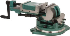 Gibraltar - 5" Jaw Width, 5-23/32" Jaw Opening Capacity, 3-Way Angle Swivel Machine Vise - Manual Operation, 1 Station, 25" Long x 8.46" High x 1-1/2" Deep, Cast Iron - Best Tool & Supply