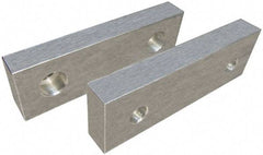 Gibraltar - 6" Wide x 3" High x 2" Thick, Flat/No Step Vise Jaw - Soft, Aluminum, Fixed Jaw, Compatible with 6" Vises - Best Tool & Supply