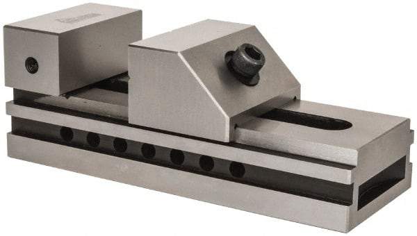 Gibraltar - 3-1/2" Jaw Width, 5" Jaw Opening Capacity, 1-3/4" Jaw Height, Toolmaker's Vise - Flat Jaw, 0.0002" Parallelism, 0.0003" Squareness, 9-1/4" OAL x 3-11/32" OAH - Best Tool & Supply