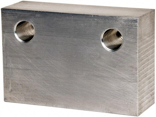 Gibraltar - 6" Wide x 4" High x 2" Thick, Flat/No Step Vise Jaw - Soft, Aluminum, Fixed Jaw, Compatible with 6" Vises - Best Tool & Supply