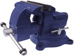 Gibraltar - 5-1/2" Jaw Width x 5" Jaw Opening Capacity, 3-7/16" Throat Depth, Bench & Pipe Combination Vise - 1/8 to 2-1/2" Pipe Capacity, Swivel Base, Bolt Down Attachment, Ductile Iron - Best Tool & Supply