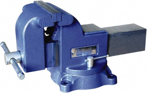 Gibraltar - 6" Jaw Width x 6-1/4" Jaw Opening Capacity, 3-1/2" Throat Depth, Bench & Pipe Combination Vise - 1-1/4 to 2-1/2" Pipe Capacity, Swivel Base, Bolt Down Attachment, Ductile Iron - Best Tool & Supply