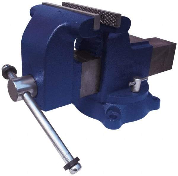 Gibraltar - 5" Jaw Width x 5" Jaw Opening Capacity, 3" Throat Depth, Bench & Pipe Combination Vise - 5/8 to 2-3/8" Pipe Capacity, Swivel Base, Bolt Down Attachment, Ductile Iron - Best Tool & Supply