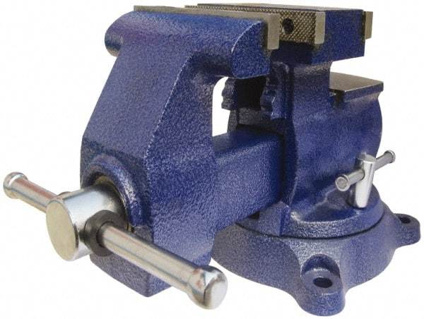 Gibraltar - 5-1/2" Jaw Width x 6" Jaw Opening Capacity, 3-3/4" Throat Depth, Bench & Pipe Combination Vise - 1/8 to 3" Pipe Capacity, Swivel Base, Bolt Down Attachment, Ductile Iron - Best Tool & Supply