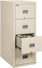 FireKing - 17-3/4" Wide x 52-3/4" High x 31-5/8" Deep, 4 Drawer Pedestal - Steel, Parchment - Best Tool & Supply