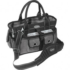 Bucket Boss - 18 Pocket Gray & Black Polyester Tool Bag - 14" Wide x 9" Deep x 9" High - Best Tool & Supply