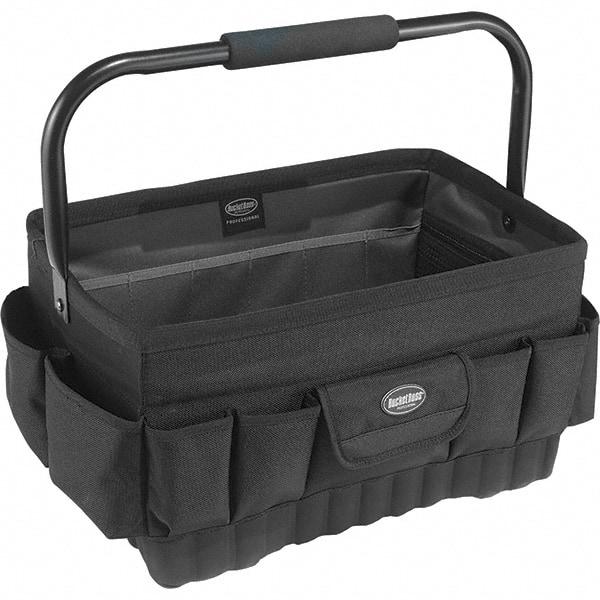 Bucket Boss - 20 Pocket Black Ballistic Polyester Tool Bag - 18" Wide x 12" Deep x 10" High - Best Tool & Supply