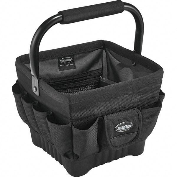 Bucket Boss - 19 Pocket Black Ballistic Polyester Tool Bag - 11" Wide x 11" Deep x 10" High - Best Tool & Supply