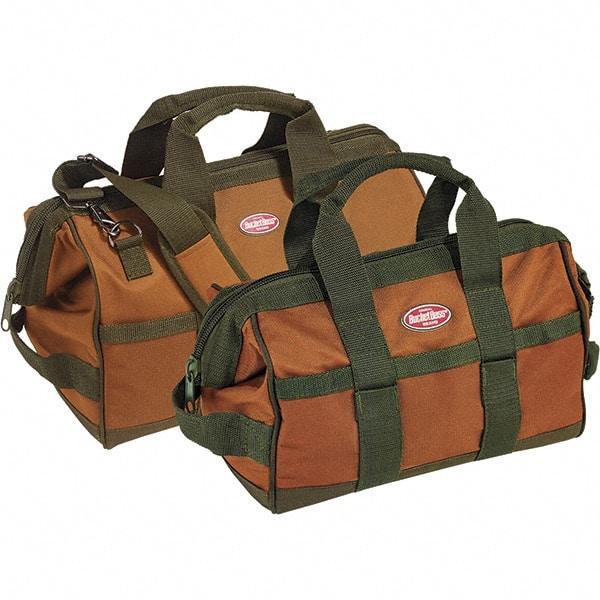 Bucket Boss - 12 Pocket Brown & Green Polyester Tool Bag - 12" Wide x 7" Deep x 9" High - Best Tool & Supply