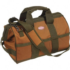 Bucket Boss - 16 Pocket Brown & Green Polyester Tool Bag - 16" Wide x 9" Deep x 12" High - Best Tool & Supply