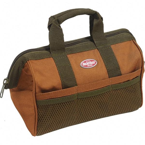 Bucket Boss - 6 Pocket Brown & Green Polyester Tool Bag - 13" Wide x 8" Deep x 10" High - Best Tool & Supply