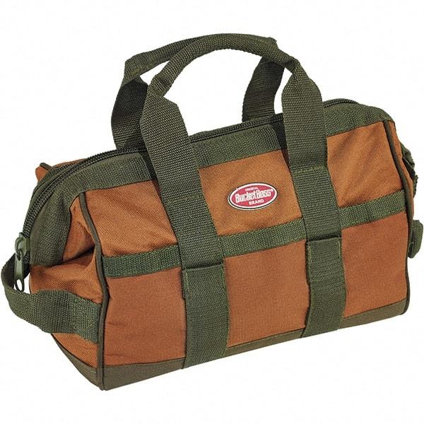 Bucket Boss - 16 Pocket Brown & Green Polyester Tool Bag - 12" Wide x 7" Deep x 9" High - Best Tool & Supply