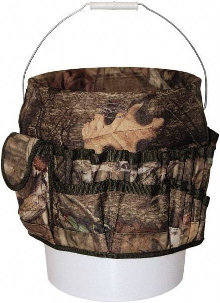 Bucket Boss - 20 Pocket General Purpose Holster - Polyester, Camouflage, 11" Wide x 11" High - Best Tool & Supply