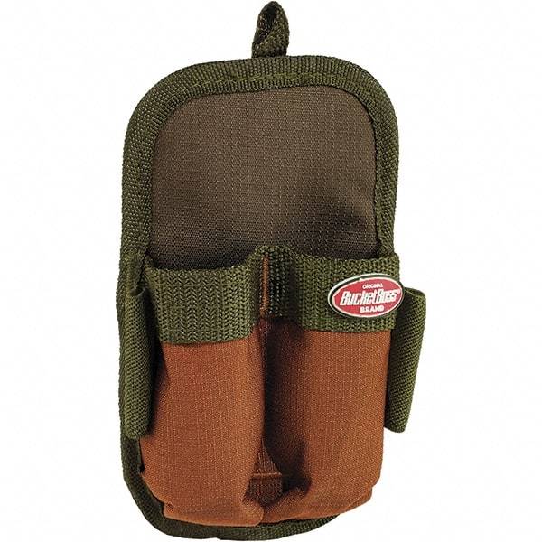 Bucket Boss - 2 Pocket General Purpose Holster - Polyester, Brown & Green - Best Tool & Supply