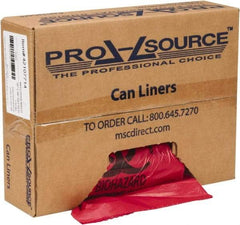 PRO-SOURCE - 45 Gal Capacity, Red, Hazardous Waste Bag - 1.3 mil Thick x 38" Wide x 48" High, Roll - Best Tool & Supply